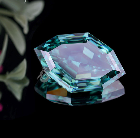 3CT Antique Marquise Greenish Blue Moissanite – Loose Stone
