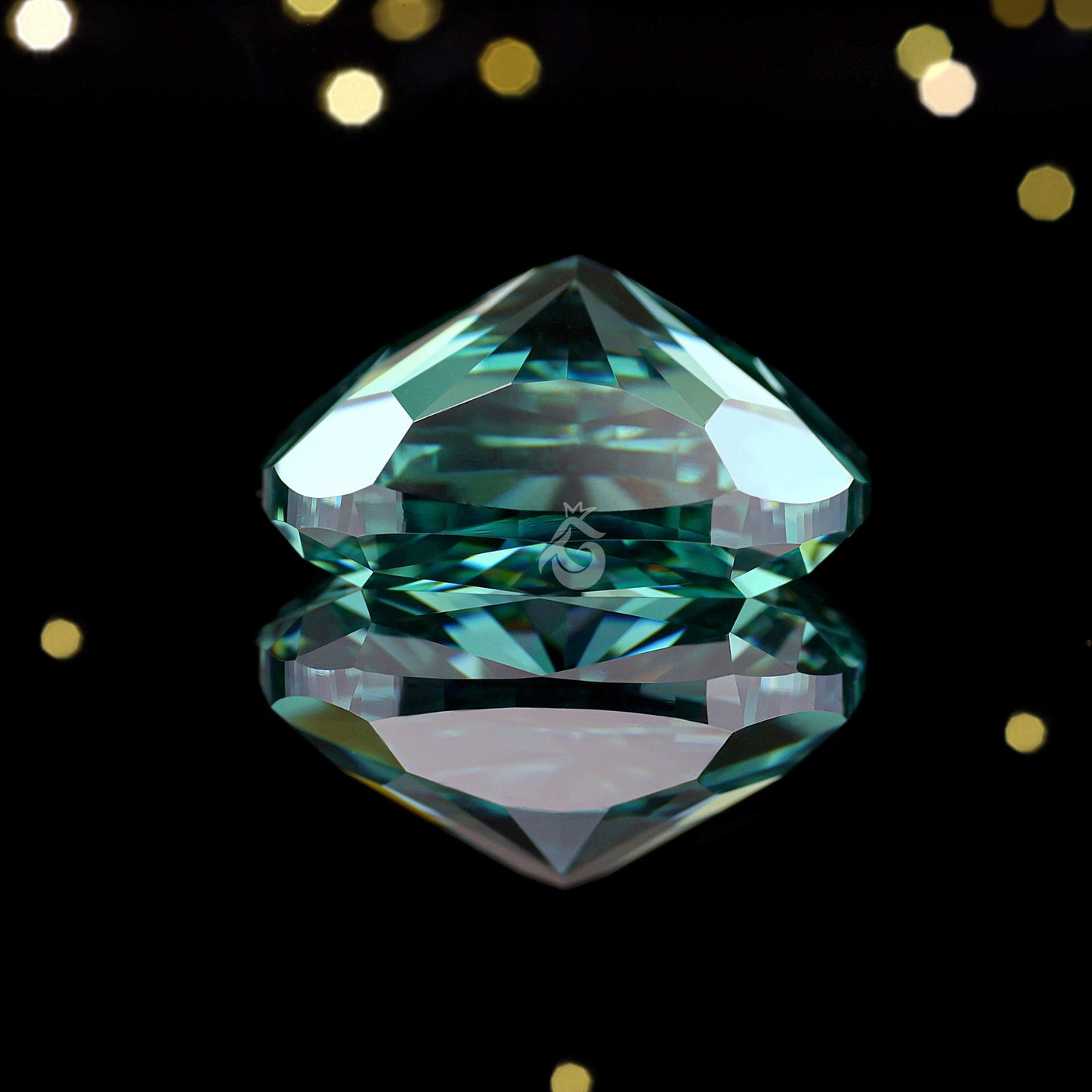 Elongated Cushion Cut Greenish Blue Moissanite Loose Gemstone for Jewelry