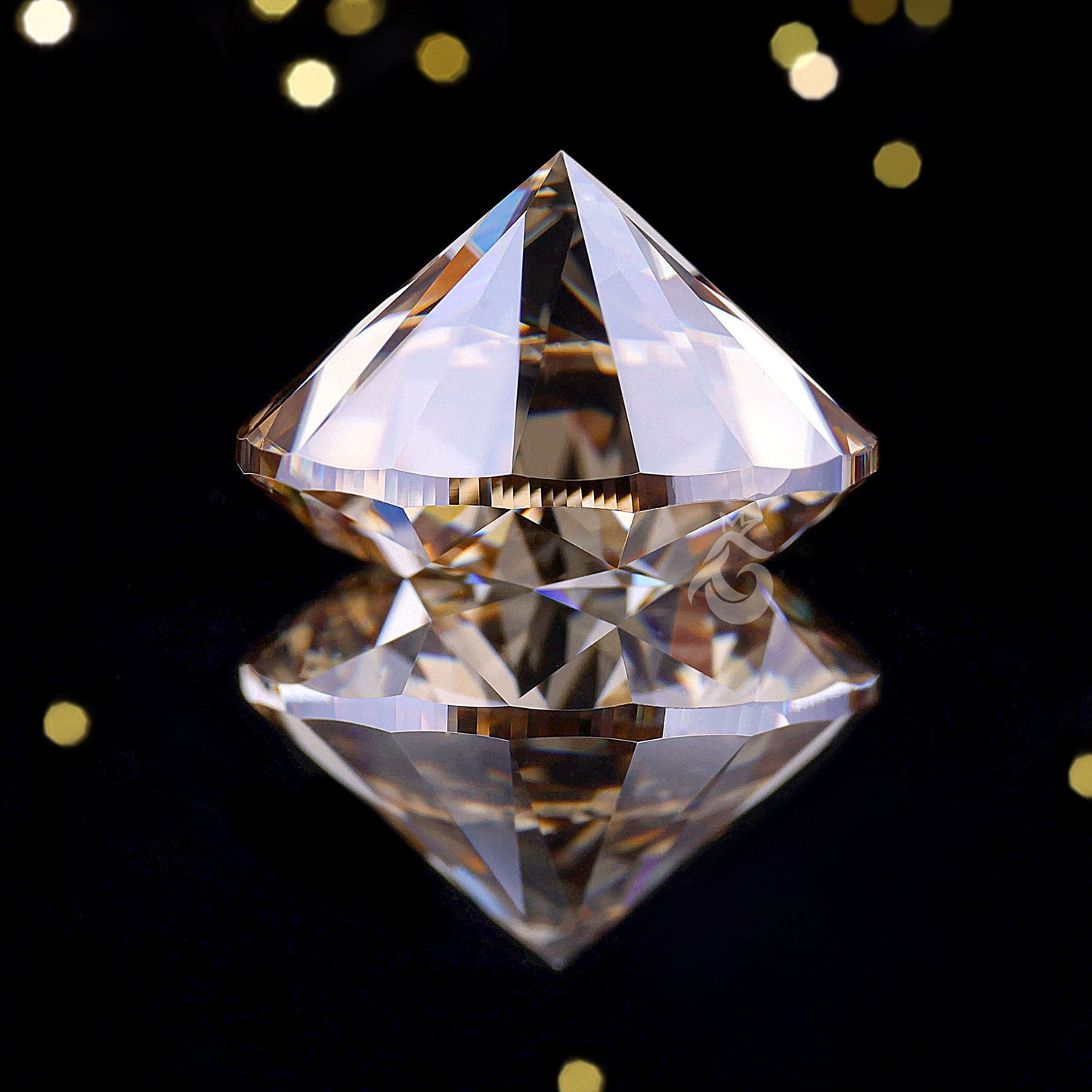 11.5MM Brownish Fancy Yellow Round Moissanite Loose Gemstone for Jewelry