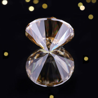 11.5MM Brownish Fancy Yellow Round Moissanite Loose Gemstone for Jewelry