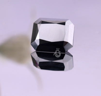 Super Shiny Jet Black Radiant Cut Loose Moissanite for Ring, Earring & Pendant