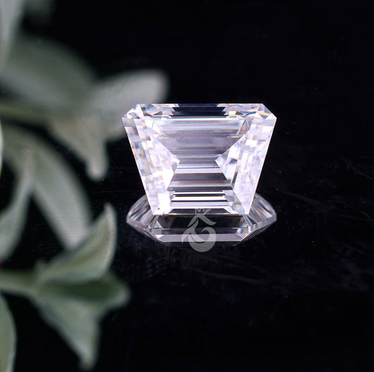 1CT-4CT Trapezoid Cut Colorless Moissanite Loose Gemstone for Side Stone Rings