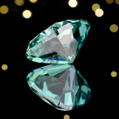 Elongated Cushion Cut Greenish Blue Moissanite Loose Gemstone for Jewelry