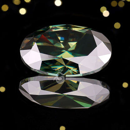 3.43CT Oval Green Moissanite Loose Gemstone for Ring or Pendant