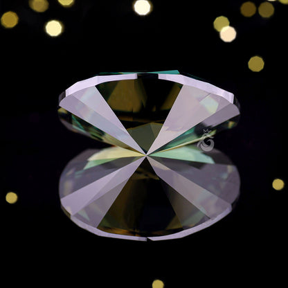 3.43CT Oval Green Moissanite Loose Gemstone for Ring or Pendant