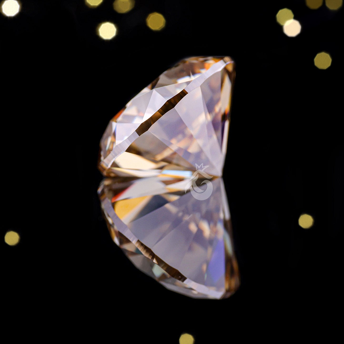 11.5MM Brownish Fancy Yellow Round Moissanite Loose Gemstone for Jewelry