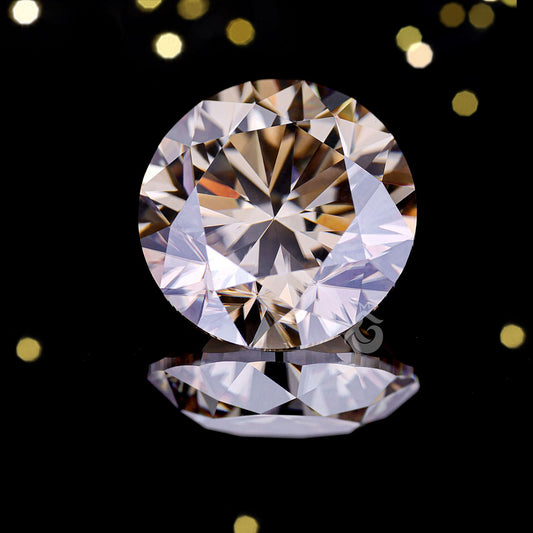 11.5MM Brownish Fancy Yellow Round Moissanite Loose Gemstone for Jewelry