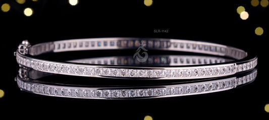 2MM Princess Cut Moissanite Tennis Bracelet – 14K White Gold Bezel Set Jewelry