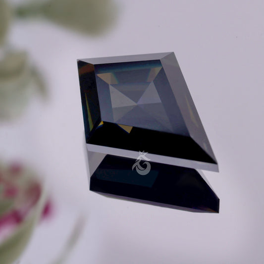 1.24CT Kite Cut Black Coffee Moissanite Loose Gemstone for Jewelry