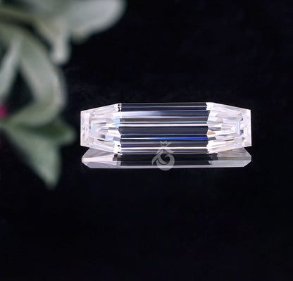 Long Custom Cut Moissanite – Antique Step-Cut Loose Stone for Jewelry
