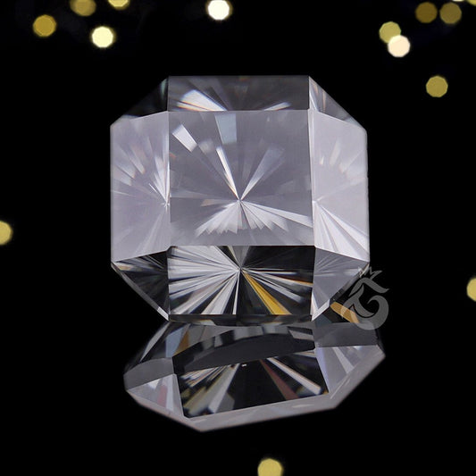 Fantasy Square Cut Dark Gray Moissanite Loose Gemstone for Ring & Jewelry