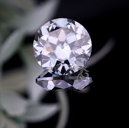 2.58CT Round Old European Cut Dark Gray Moissanite Loose Gemstone for Jewelry
