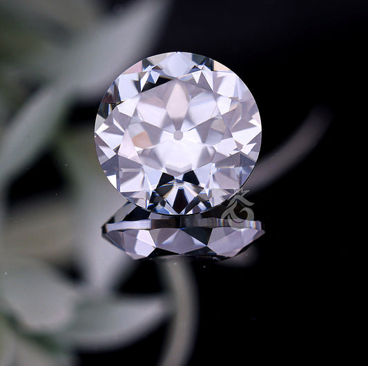 2.58CT Round Old European Cut Dark Gray Moissanite Loose Gemstone for Jewelry
