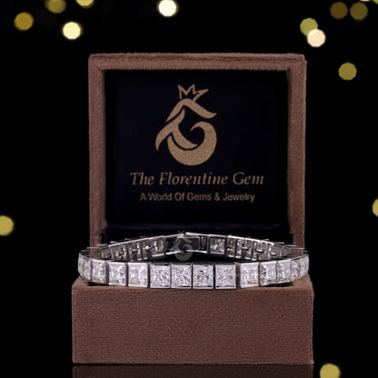 6MM Princess Moissanite Tennis Bracelet – 10K Gold