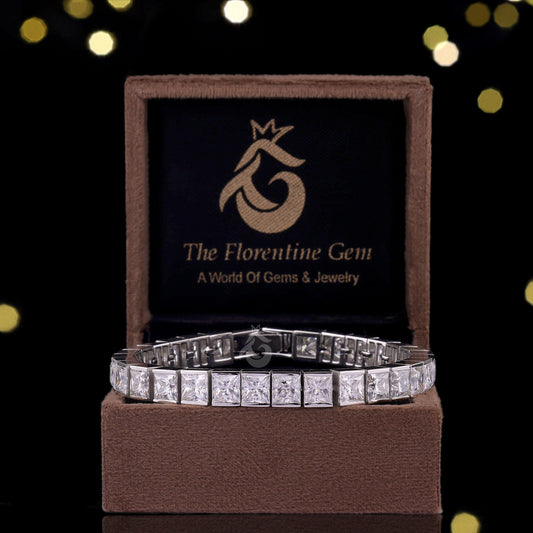 6MM Princess Moissanite Tennis Bracelet – 10K Gold