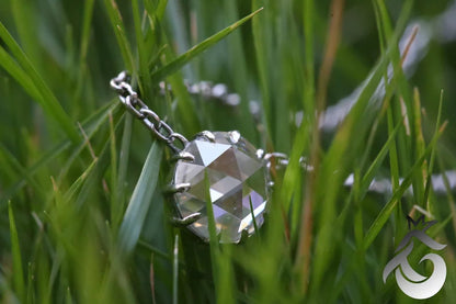 White Gold Round Rose Cut Moissanite Solitaire Pendant Necklace