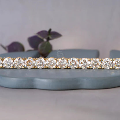 6MM Round Yellow Moissanite Tennis Bracelet – 14K Gold Bridal & Everyday Jewelry