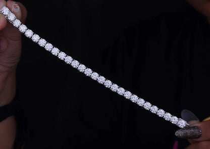 6MM Round VVS Colorless Moissanite Tennis Bracelet –  White Gold Bridal Jewelry