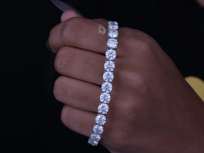6MM Round VVS Colorless Moissanite Tennis Bracelet –  White Gold Bridal Jewelry