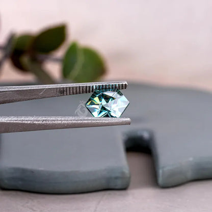 1.50CT Hexagon Cut Blue-Green Lab Diamond, Loose CVD Stone for Rings & Pendants