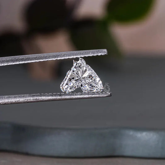 1.00CT Horse Head Lab Grown Diamond, Fancy Cut for Pendants & Earrings