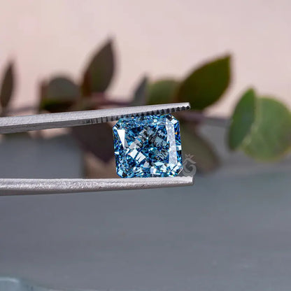 5.50CT Square Radiant Cut Vivid Blue Lab Diamond, VVS1 Loose Stone for Jewelry
