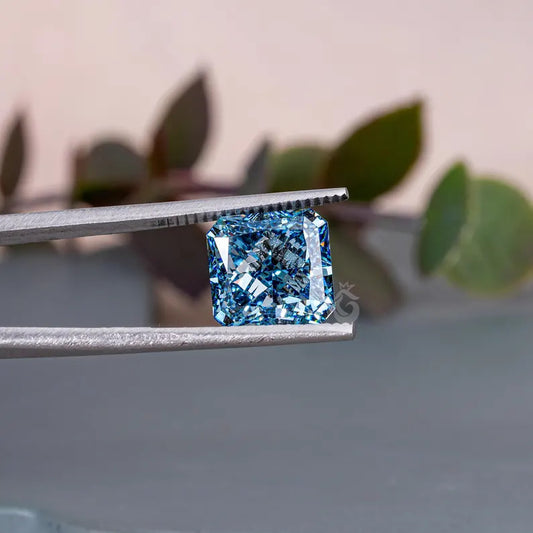 5.50CT Square Radiant Cut Vivid Blue Lab Diamond, VVS1 Loose Stone for Jewelry