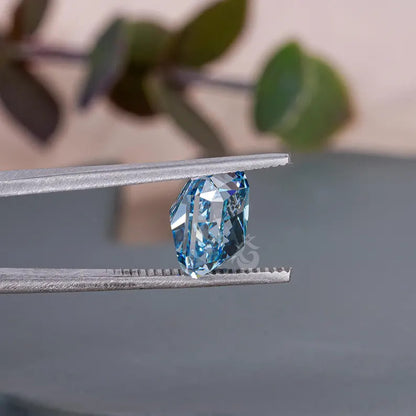 5.50CT Square Radiant Cut Vivid Blue Lab Diamond, VVS1 Loose Stone for Jewelry