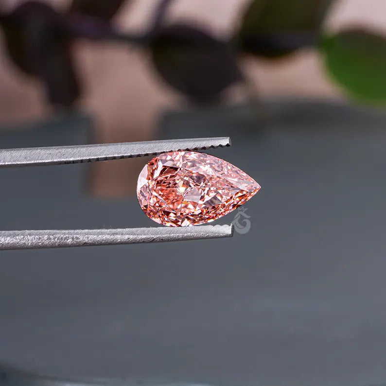 2.00 CT Pear Cut Vivid Pink Lab Grown Diamond, Loose Fancy Stone for Jewelry