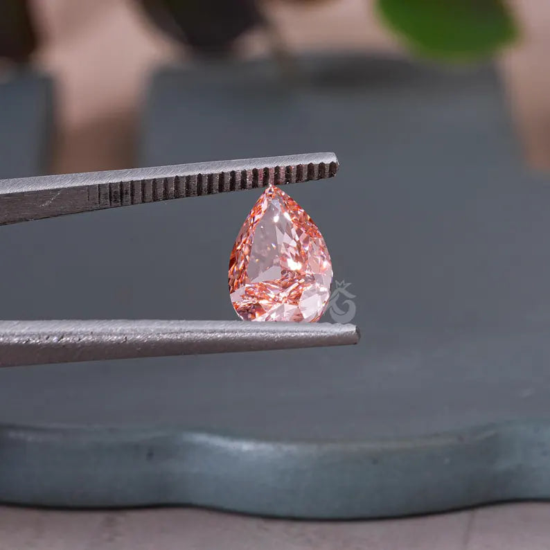 2.00 CT Pear Cut Vivid Pink Lab Grown Diamond, Loose Fancy Stone for Jewelry