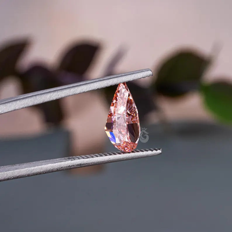 2.00 CT Pear Cut Vivid Pink Lab Grown Diamond, Loose Fancy Stone for Jewelry