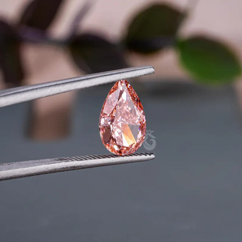 2.00 CT Pear Cut Vivid Pink Lab Grown Diamond, Loose Fancy Stone for Jewelry