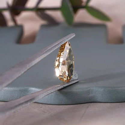 7.93CT Pear Cut Deep Yellow Lab Grown Diamond, Fancy Teardrop Stone for Jewelry