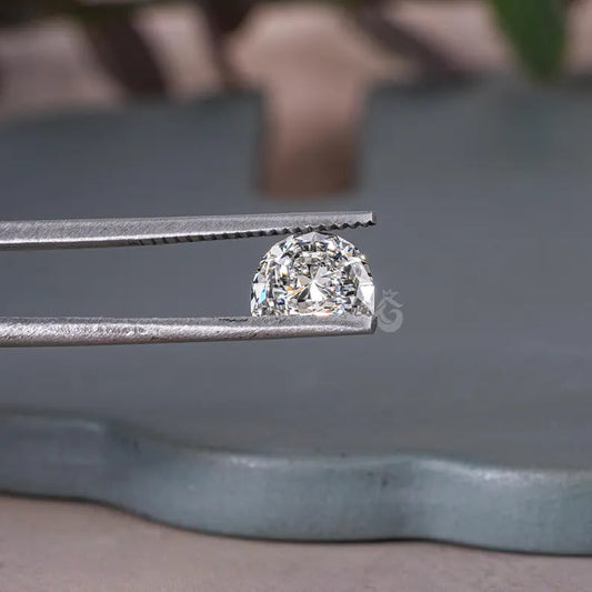 1.04CT Half Moon Cut Lab Grown Diamond, E-VS1 Side Stone for Engagement Ring