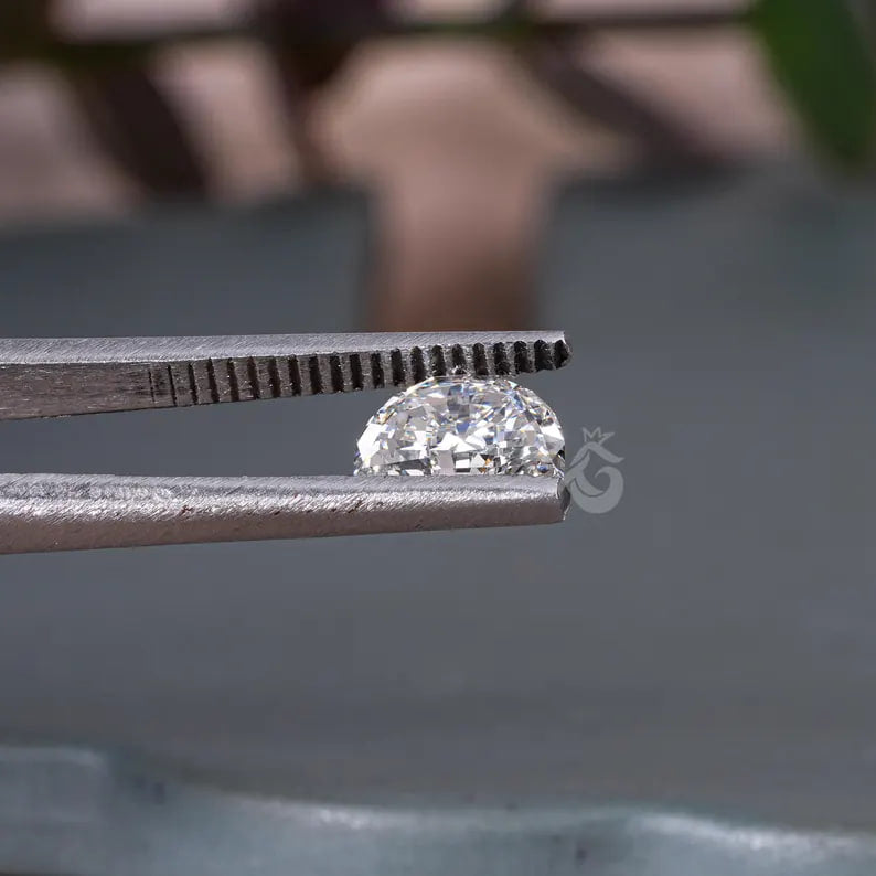 1.04CT Half Moon Cut Lab Grown Diamond, E-VS1 Side Stone for Engagement Ring