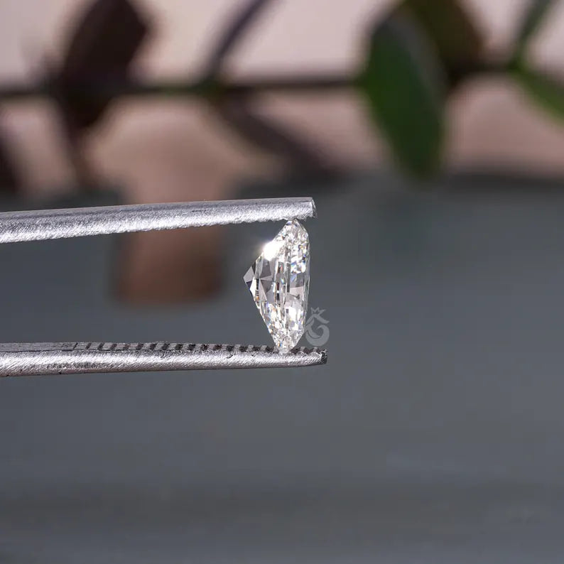 1.04CT Half Moon Cut Lab Grown Diamond, E-VS1 Side Stone for Engagement Ring