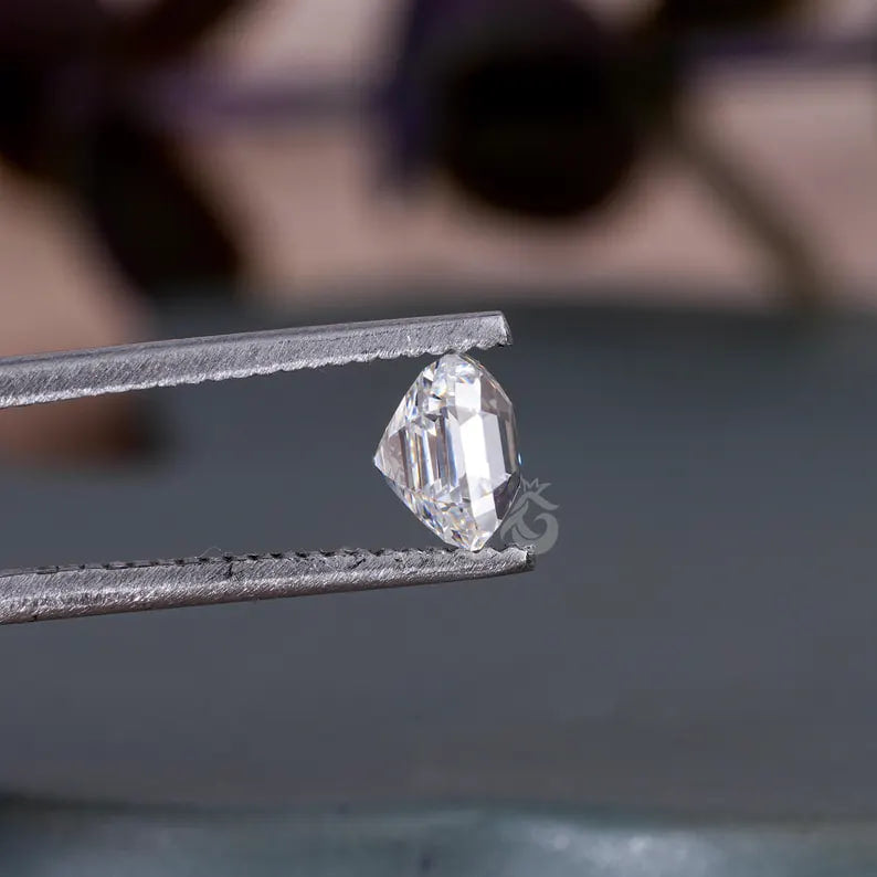 Asscher Cut Lab Grown Diamond, IGI Certified Loose Stone for Custom Rings
