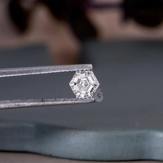 1.5CT Hexagon Step Cut Lab Grown Diamond, Antique Style Stone for Custom Jewelry