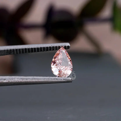 4.10CT Pear Cut Intense Pink Lab Grown Diamond, Loose Stone for Rings & Pendants