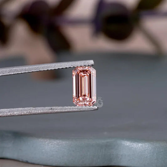 2.20CT Vivid Pink Emerald Cut Lab Grown Diamond, Loose Stone for Rings & Gifts