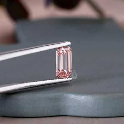 2.20CT Vivid Pink Emerald Cut Lab Grown Diamond, Loose Stone for Rings & Gifts