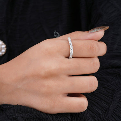 2.40MM Curved Moissanite Band, 14K White Gold Matching Wedding Ring