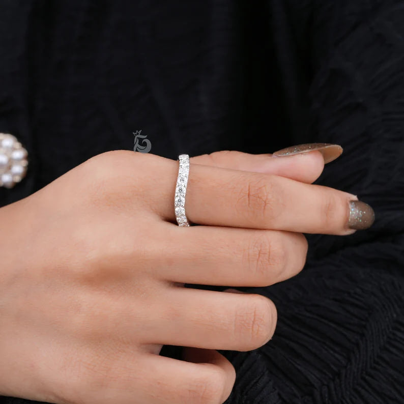 2.60MM Curved Wedding Band, 10K/14K White Gold Stacking Ring for Women