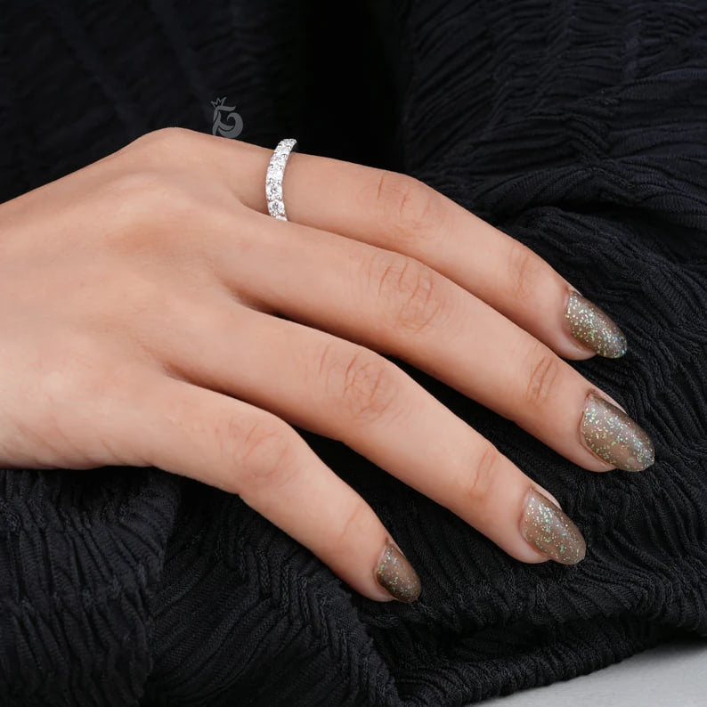 2.60MM Curved Wedding Band, 10K/14K White Gold Stacking Ring for Women
