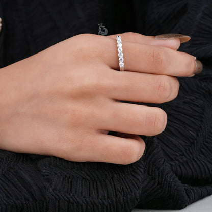2.5MM 7 Stone Moissanite Band, 950 Platinum Wedding Ring for Her