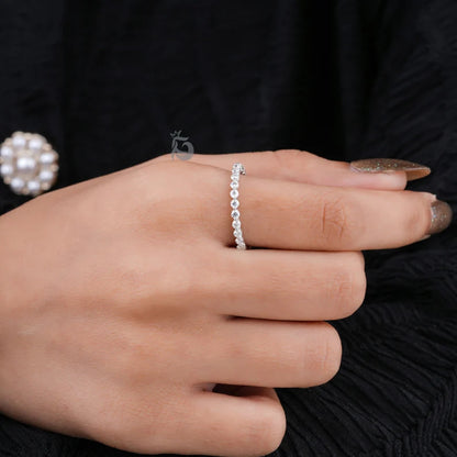 2.00MM Round Moissanite Eternity Band in 14K White Gold