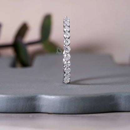 2.00MM Round Moissanite Eternity Band in 14K White Gold