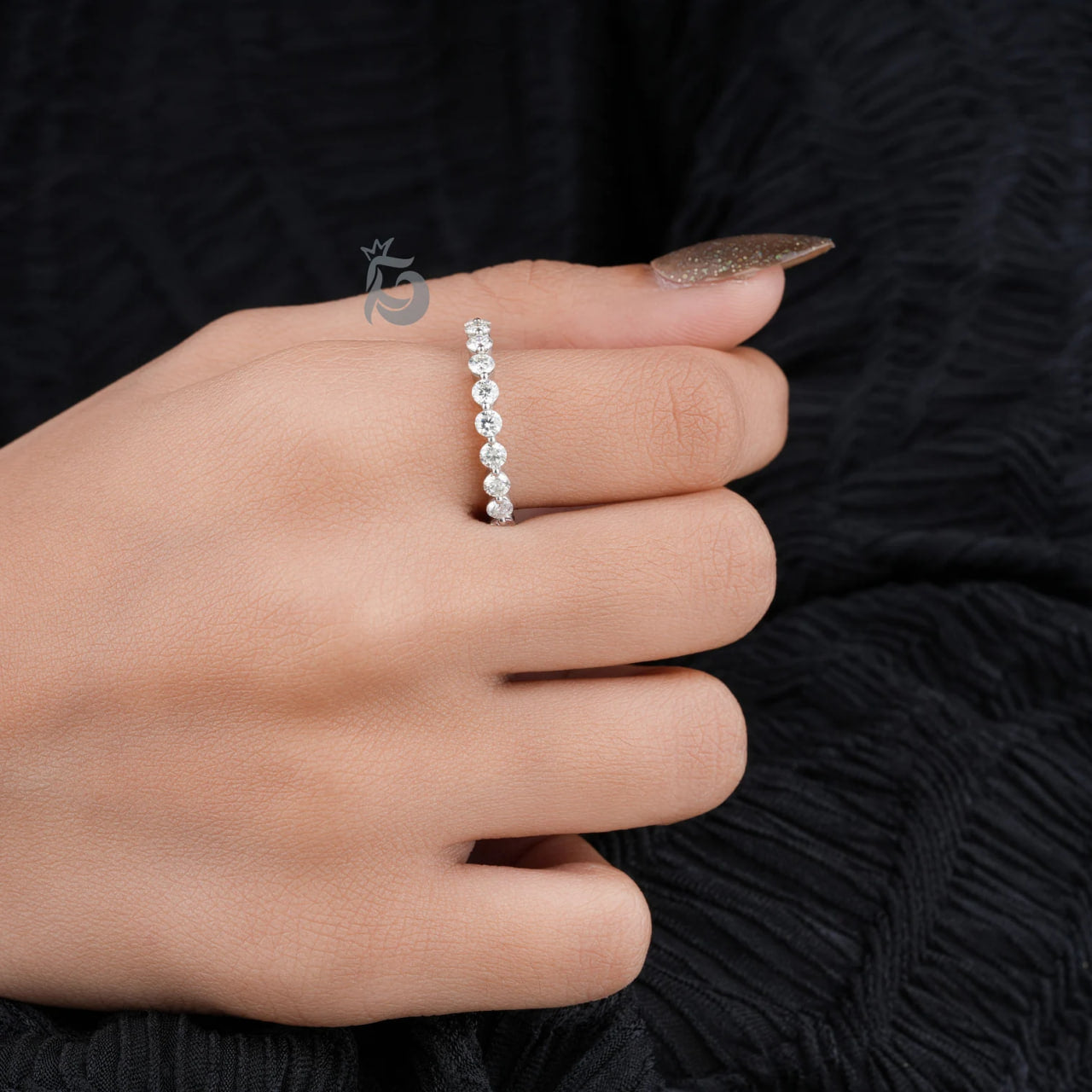 2.60 MM Round Cut Colorless Moissanite Wedding Band,14K Single Bubble Prong Anniversary Band,Promise Ring,Bridal Matching Band