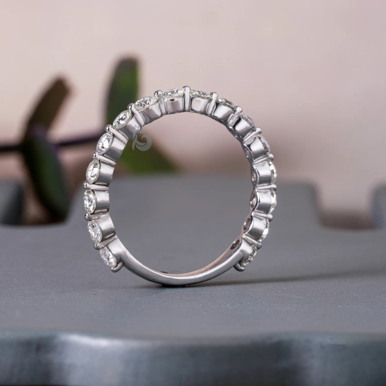 2.60 MM Round Cut Colorless Moissanite Wedding Band,14K Single Bubble Prong Anniversary Band,Promise Ring,Bridal Matching Band