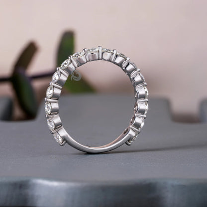 2.60 MM Round Cut Colorless Moissanite Wedding Band,14K Single Bubble Prong Anniversary Band,Promise Ring,Bridal Matching Band